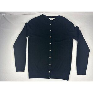 Boden M Black Cashmere Cardigan Sweater Crew Neck Preppy Office Career